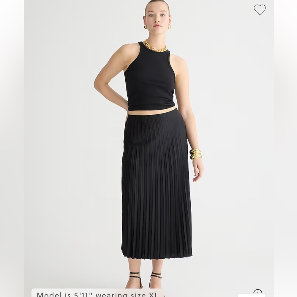J.crew Elegant Black Pleated  slip Skirt